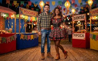 Banner fantasia casal festa junina
