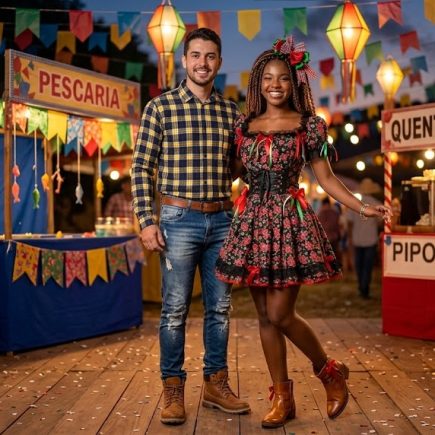 Banner fantasia casal festa junina