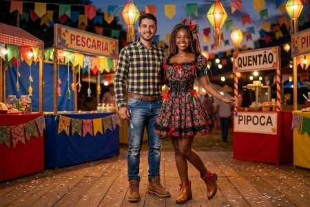Banner fantasia casal festa junina