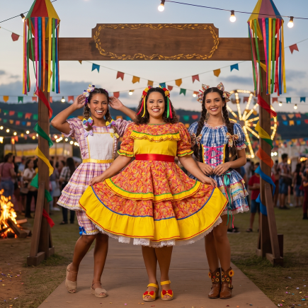 Banner Roupa de Festa Junina Feminina