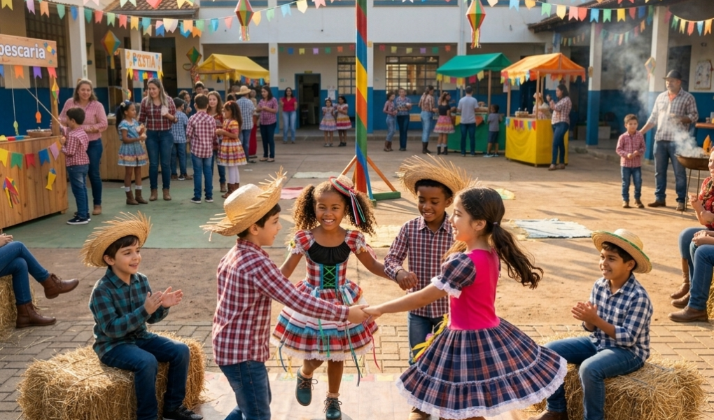 Banner roupa de festa junina infantil