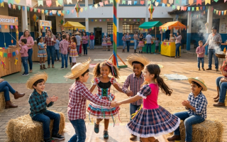 Banner roupa de festa junina infantil