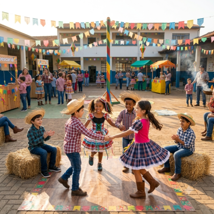Banner roupa de festa junina infantil